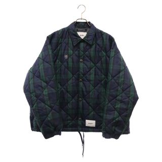 WTAPS ダブルタップス 22AW CHIEF 02 JACKET NYLON TAFFETA TEXTILE CRST タフタ テキスタイル クレスト ナイロンライトダウンジャケット グリーン/ネイビー 222TQDT-JKM06