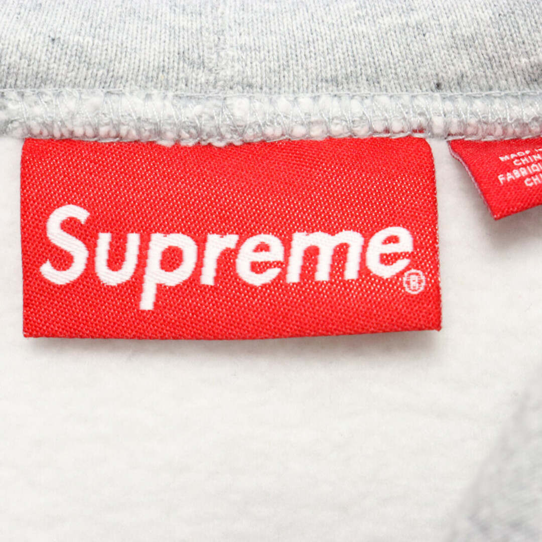 Supreme(シュプリーム)のSUPREME シュプリーム 23AW Collegiate Patchwork Leather Hooded Sweatshirt カレッジ パッチワーク フーデッド スウェットシャツ グレー メンズのトップス(パーカー)の商品写真