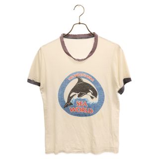 VINTAGE ヴィンテージ 70S ORLANDO FLORIDA SEAWORLD オーランドフロリダ シーワールド フロントプリント リンガー半袖Tシャツ ホワイト(Tシャツ/カットソー(半袖/袖なし))