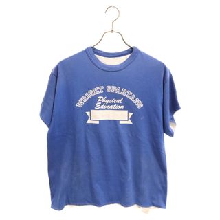 VINTAGE ヴィンテージ USA製 紙タグ WRIGHT SPARTANS リバーシブル 半袖Tシャツ カットソー ブルー/ホワイト(Tシャツ/カットソー(半袖/袖なし))