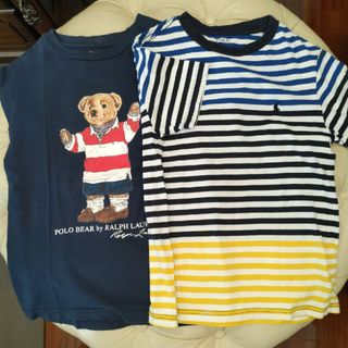 ラルフローレン(Ralph Lauren)のラルフローレン　Tシャツ　140　難あり　2枚セットネイビー＆ボーダー(Tシャツ/カットソー)