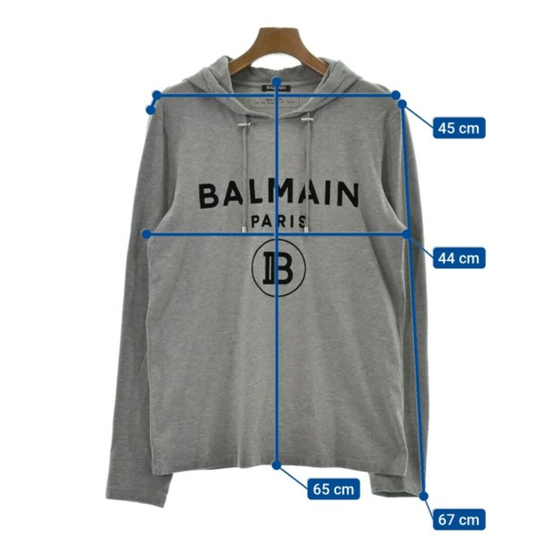 BALMAIN(バルマン)のBALMAIN バルマン パーカー S グレー 【古着】【中古】 メンズのトップス(パーカー)の商品写真