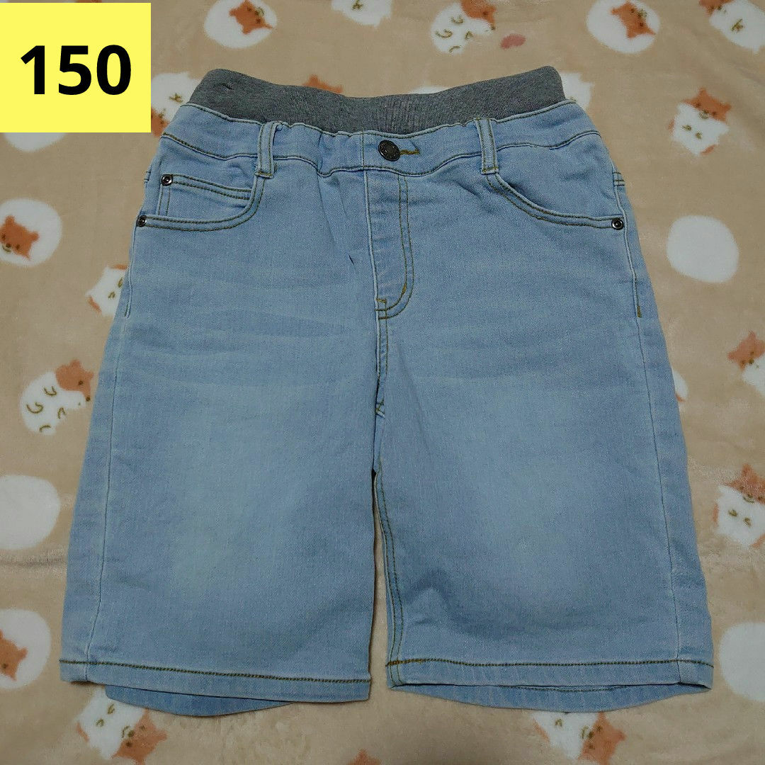 150cm デニムパンツ ハーパン ハーフパンツ 半ズボン キッズ/ベビー/マタニティのキッズ服男の子用(90cm~)(パンツ/スパッツ)の商品写真