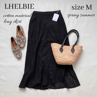 LHELBIE - ◆新品◆LHELBIE◆総レースロングスカート◆マーメイドフレア◆綿100%◆M