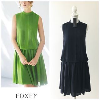 フォクシー(FOXEY)の新品同様　定価13万円　FOXEY フォクシー　近年　シルク　ドレス　ワンピース(ひざ丈ワンピース)