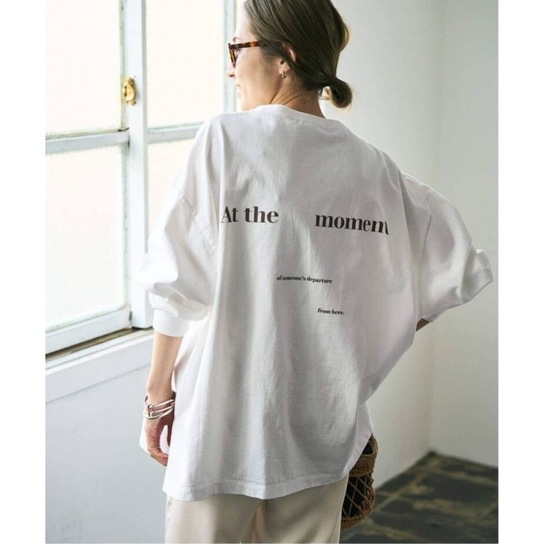 FRAMeWORK(フレームワーク)の新品 フレームワーク 【haru×FRAMeWORK】ロゴロンT ホワイト レディースのトップス(Tシャツ(長袖/七分))の商品写真