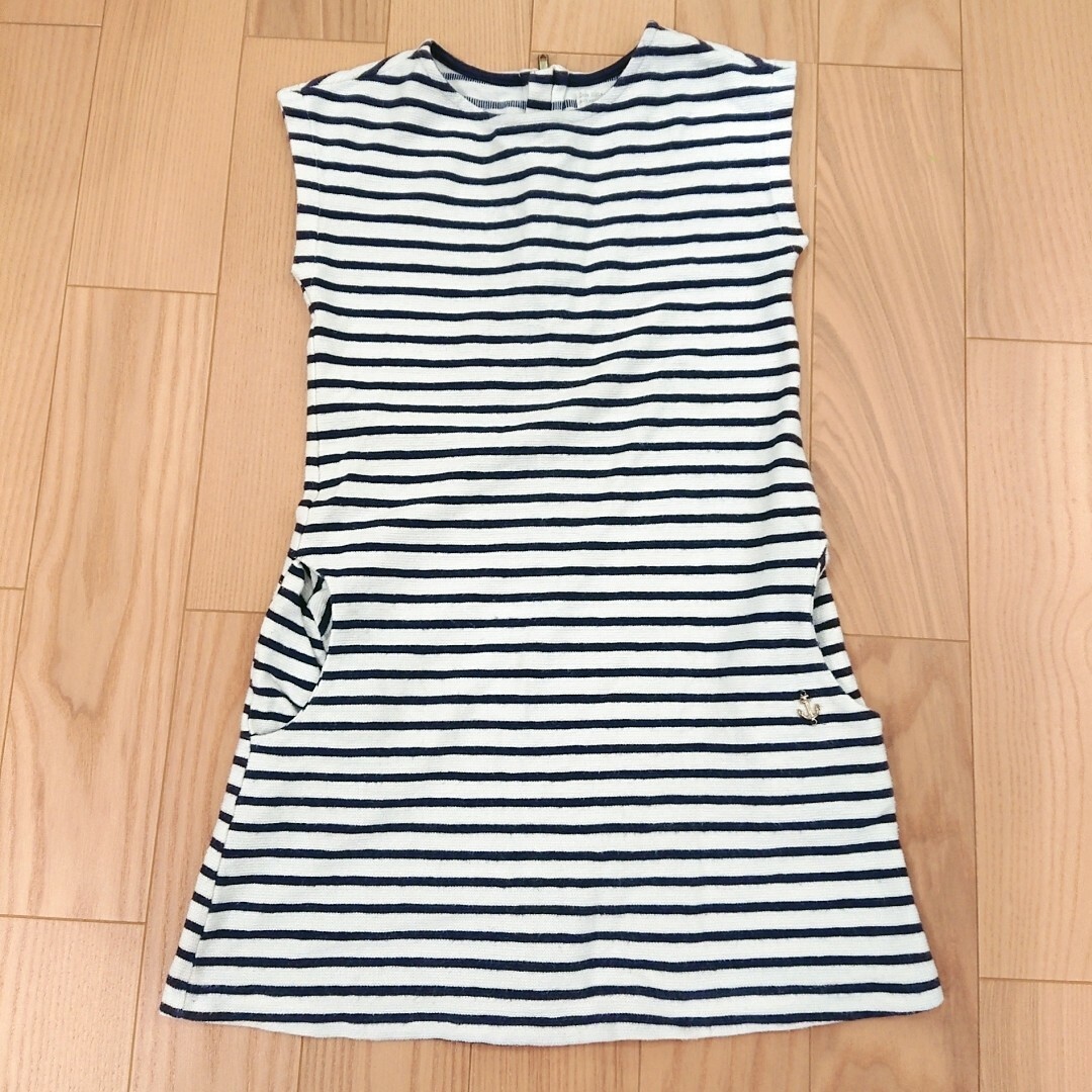 ZARA KIDS(ザラキッズ)のZara girls  120cm  ボーダー柄ワンピース マリン柄 キッズ/ベビー/マタニティのキッズ服女の子用(90cm~)(ワンピース)の商品写真