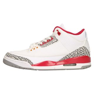 ナイキ(NIKE)のNIKE ナイキ AIR JORDAN 3 RETRO CARDINAL RED エアジョーダン 3 カーディナルレッド ハイカットスニーカー ホワイト/レッド US8.5/26.5cm CT8532-126(スニーカー)