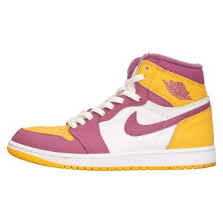 ナイキ(NIKE)のNIKE ナイキ AIR JORDAN1 RETRO HIGH OG BROTHERHOOD エアジョーダン 1 レトロ ブラザーフッド ハイカットスニーカー イエロー/パープル US8.5/26.5cm 555088-706(スニーカー)