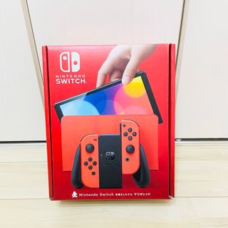 ニンテンドースイッチ(Nintendo Switch)の【未使用】有機EL Nintendo Switch スイッチ　本体　マリオレッド(家庭用ゲーム機本体)