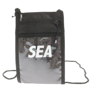 ウィンダンシー(WIND AND SEA)のWIND AND SEA ウィンダンシー SEA Nylon Pouch ロゴプリント ナイロン ポーチ ショルダーバッグ サコッシュ ブラック WDS-AC-106(ショルダーバッグ)