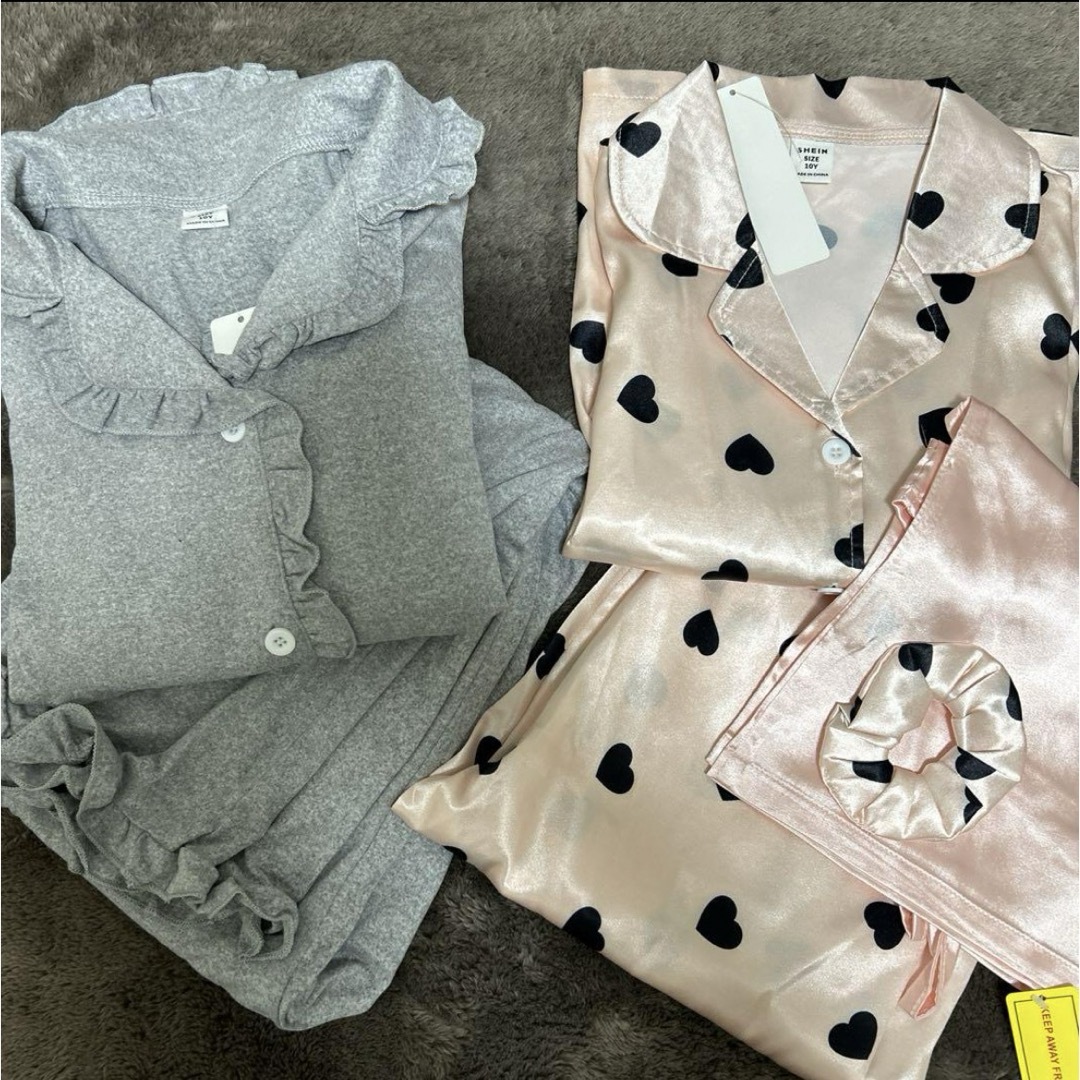 SHEIN(シーイン)の女の子☆130〜140  春秋パジャマ2着セット キッズ/ベビー/マタニティのキッズ服女の子用(90cm~)(パジャマ)の商品写真