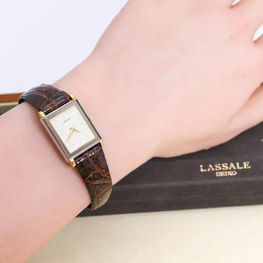 SEIKO(セイコー)の◆美品 稼働 SEIKO LASSALE 腕時計 外箱 レザー レディース s レディースのファッション小物(腕時計)の商品写真