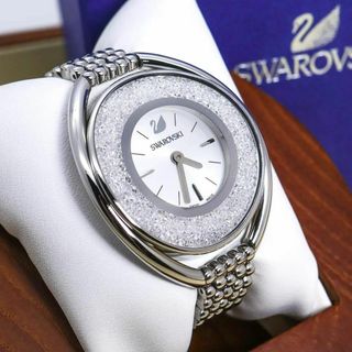 ◆美品 稼働  SWAROVSKI 腕時計 クリスタルライン シルバー 外箱付r