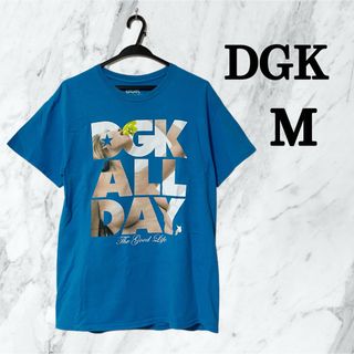 ディージーケー(DGK)のDGK ディージーケー スケボー スケートボード 水色 tシャツ Mサイズ 古着(Tシャツ/カットソー(半袖/袖なし))