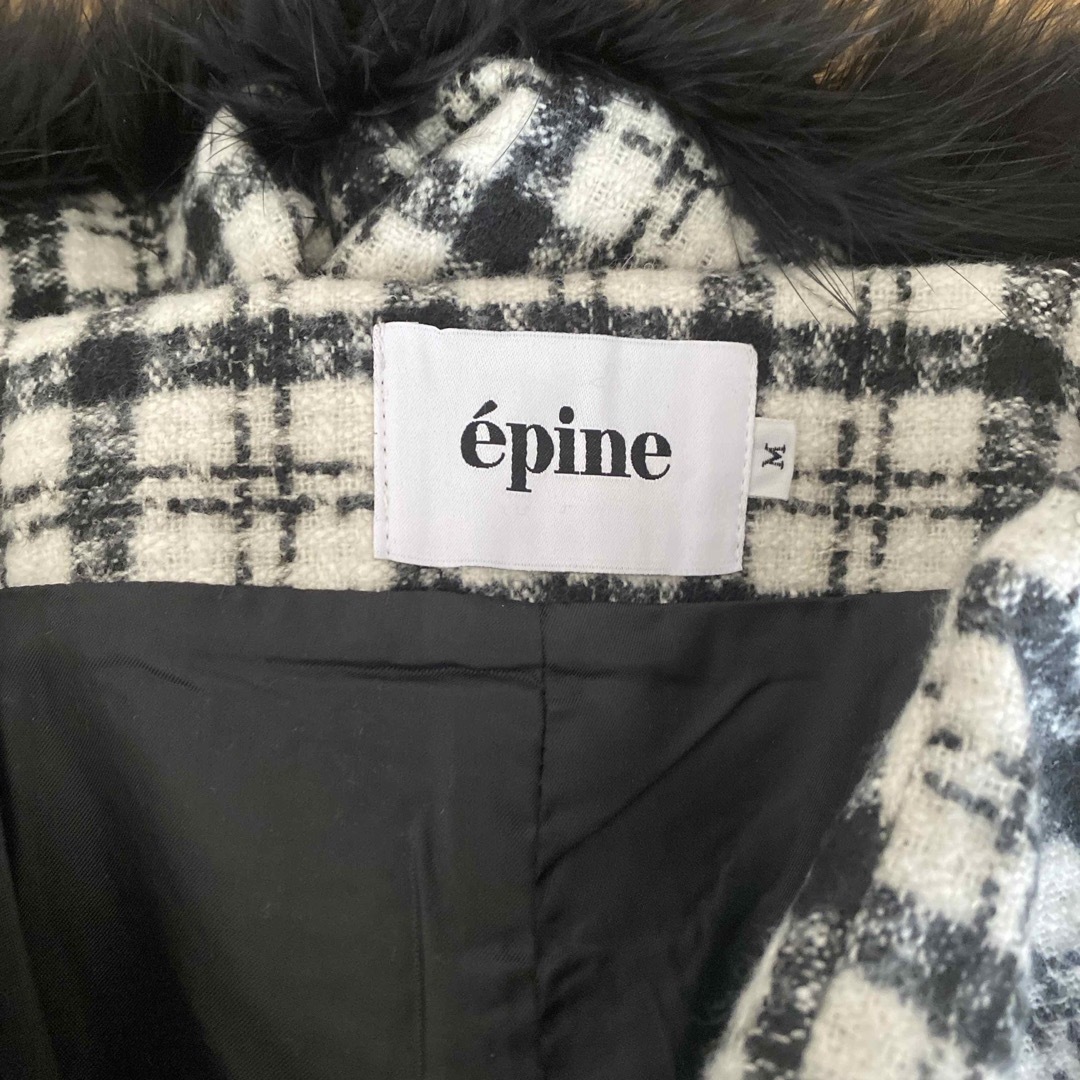 épine(エピヌ)の【新品未使用】epine ファーショートパンツ　黒チェック　 レディースのパンツ(ショートパンツ)の商品写真