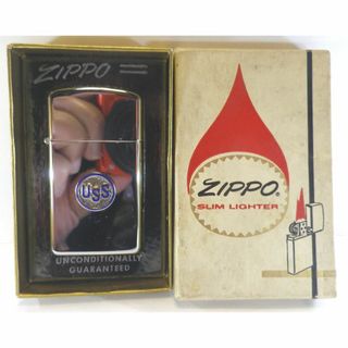 66年 フラットボトム　SLIM ZIPPO USS/U.S. Steel(タバコグッズ)