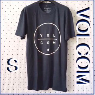 volcomボルコムUS限定ロゴサークルTシャツASHnavy S