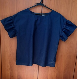 ショコラフィネローブ(chocol raffine robe)の紺ブラウス　Fサイズ(シャツ/ブラウス(半袖/袖なし))