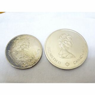 K本121/ モントリオール 記念 10ドル 5 ドル コイン 2枚 1976