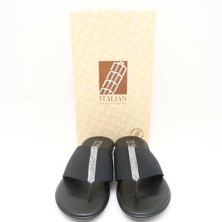 未使用 ITALIAN SHOEMAKERS イタリアンシューメーカーズ サンダル 1点 24cm センターラインストーン レディース AT322C (サンダル)