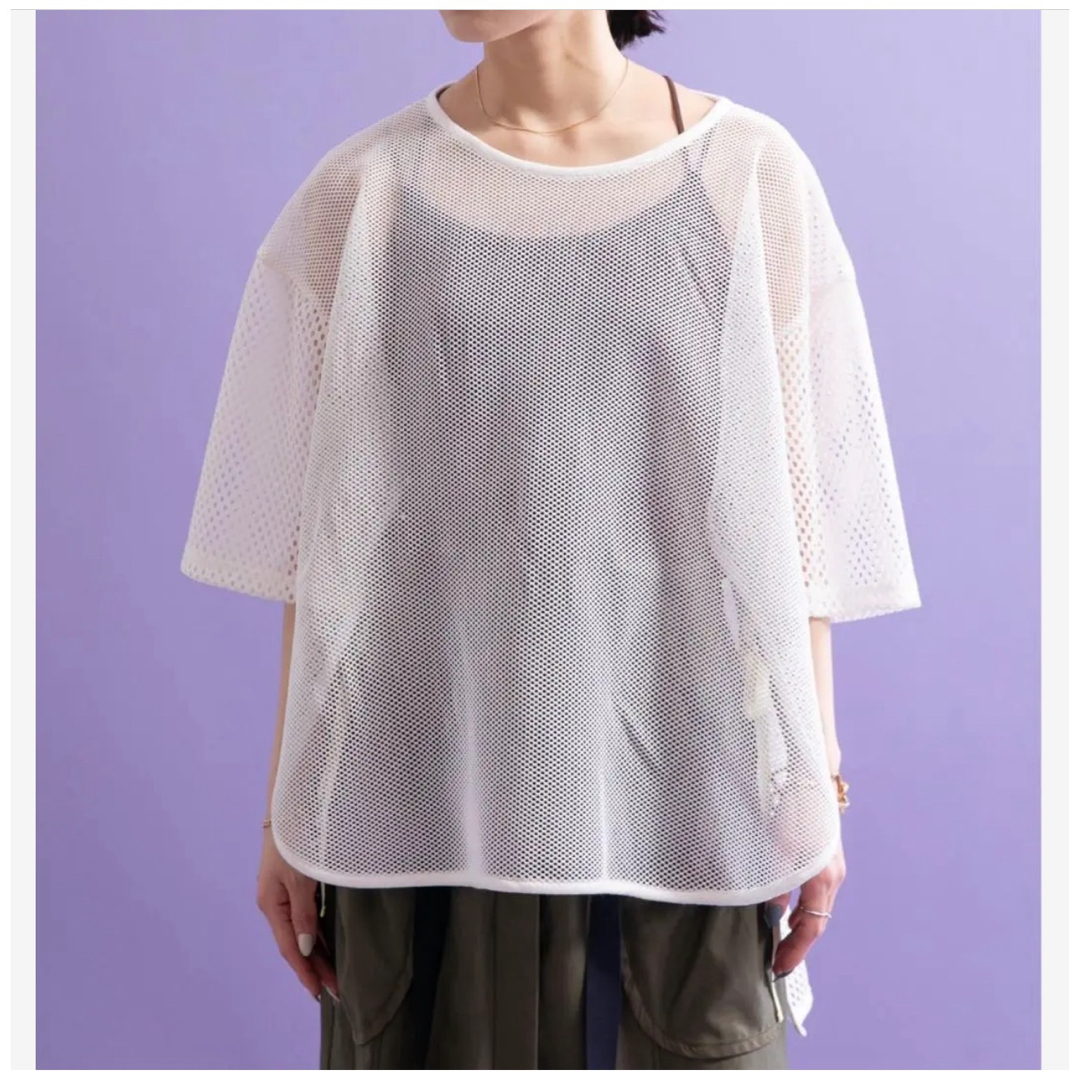 Eimee Law エイミーロウ／バックフリルメッシュTシャツ　カットソー メンズのトップス(Tシャツ/カットソー(半袖/袖なし))の商品写真