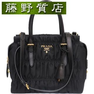 PRADA - （美品）プラダ PRADA 2way ハンドバッグ ショルダー ナイロン × レザー 黒 1BA086 カード 8251