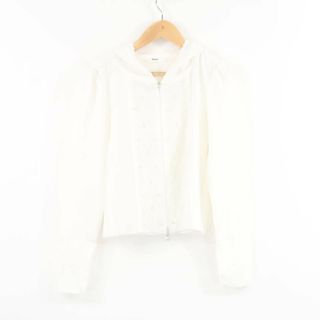 ルネ(René)の美品 Rene ルネ パールジップパーカー 1点 S レーヨン ナイロン ニットパーカー フーディ レディース AT333A74 (パーカー)