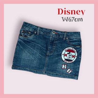 ★Disney★ミッキー★デニム　ミニスカート ワッペン 67cm ディズニー (ミニスカート)