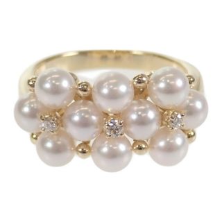 ミキモト(MIKIMOTO)の【中古】【Aランク】MIKIMOTO ミキモト K18YG 3PD 10PP ベビーパールリング 指輪 約11号 イエローゴールド パール  ダイヤ ジュエリー レディース【ISEYA】(リング(指輪))