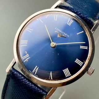 ロンジン(LONGINES)の【動作品】ロンジン アンティーク 腕時計 1970年代 手巻き メンズ 青文字盤(腕時計(アナログ))