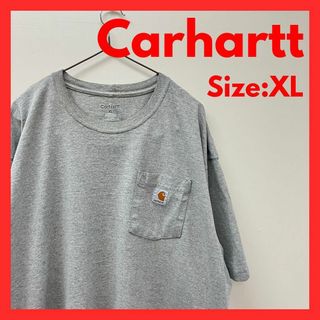 カーハート(carhartt)の【即日発送】古着　カーハート　クルーネック　Tシャツ　メンズ　グレー　XL(Tシャツ/カットソー(半袖/袖なし))