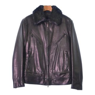 ブリオーニ(Brioni)のBrioni ブリオーニ ライダース 50(XL位) 黒 【古着】【中古】(ライダースジャケット)