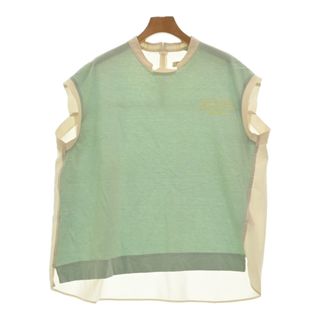 blanc basque - blanc basque ブランバスク ブラウス 36(S位) 緑系xアイボリー 【古着】【中古】