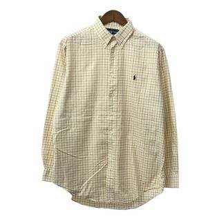 ポロラルフローレン(POLO RALPH LAUREN)のPolo by Ralph Lauren ポロ ラルフローレン ボタンダウン 長袖シャツ チェック アイボリー (メンズ L) 中古 古着 Q4793(シャツ)