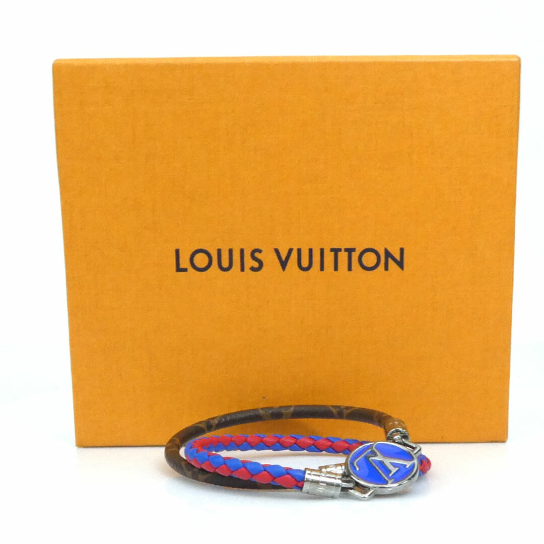 LOUIS VUITTON(ルイヴィトン)のルイ ヴィトン LOUIS VUITTON ブレスレット ブラスレ マルチ XS モノグラム レザー ブラウン×ブルー×レッド ユニセックス M8004 送料無料【中古】 55436g メンズのアクセサリー(ブレスレット)の商品写真