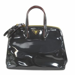 プラダ(PRADA)のプラダ PRADA ハンドバッグ ショルダーバッグ パテントレザー ブラック×レッド ユニセックス BN2565 送料無料【中古】 55460g(ハンドバッグ)