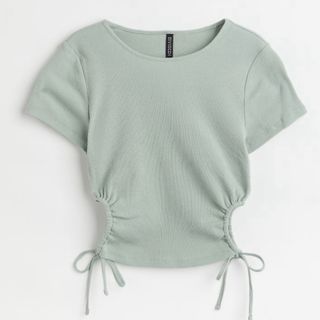 エイチアンドエム(H&M)のH&M リブカットアウトトップス　Tシャツ(Tシャツ(半袖/袖なし))