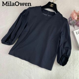 【送料無料】MilaOwen ミラオーウェン トップス　ネイビー　シンプル　S