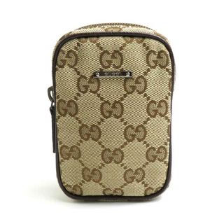 Gucci - グッチ GUCCI シガレットケース ミニポーチ GGキャンバス ブラウン ユニセックス 115249 送料無料【中古】 55503k