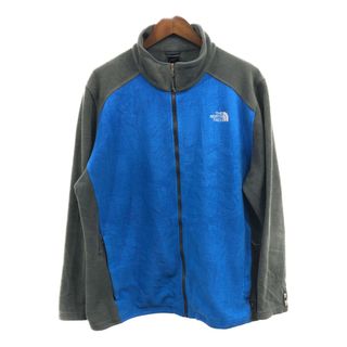 ザノースフェイス(THE NORTH FACE)のTHE NORTH FACE ノースフェイス フリースジャケット アウトドア 大きいサイズ ワンポイント ブルー (メンズ 2XL) 中古 古着 Q4816(その他)