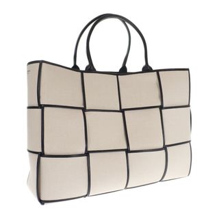 【中古】【ABランク】BOTTEGA VENETA ボッテガヴェネタ アルコトートバッグ ラージ 710196 VMBN 39811 キャンバス レザー ホワイト【ISEYA】