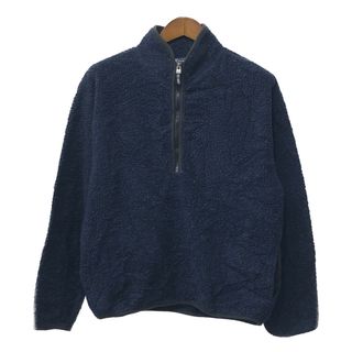 オールドネイビー(Old Navy)の90年代 OLD NAVY オールドネイビー ハーフジップ ボアフリースジャケット ネイビー (メンズ M) 中古 古着 Q4827(その他)