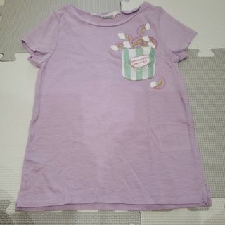 エイチアンドエム(H&M)のキッズ 110 Tシャツ 半袖 H&M 綿100% パープル ラメ 女の子 春夏(Tシャツ/カットソー)