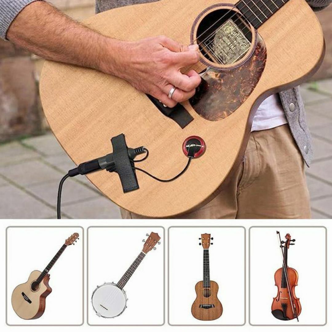 コンタクトマイク ピックアップ＆ クリップ式 コンパクト チューナー【２点】 楽器のギター(アコースティックギター)の商品写真