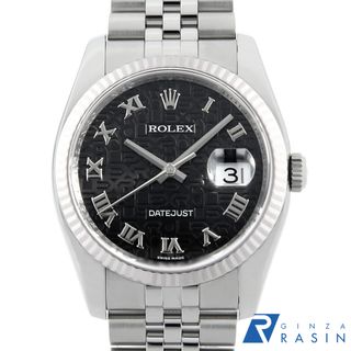 ロレックス(ROLEX)のロレックス デイトジャスト 116234 ブラック 彫りコンピューター ローマ 5列 ジュビリーブレス Z番 メンズ 中古 腕時計(腕時計(アナログ))