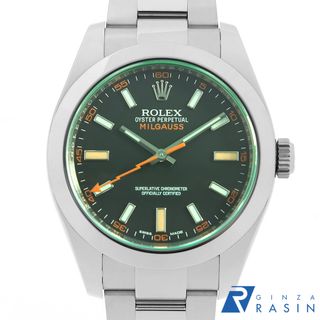 ロレックス(ROLEX)のロレックス ミルガウス グリーンガラス 116400GV ブラック ランダム番 メンズ 中古 腕時計(腕時計(アナログ))