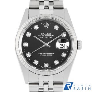 ロレックス(ROLEX)のロレックス デイトジャスト 10Pダイヤ 16234G ブラック Y番 メンズ 中古 腕時計(腕時計(アナログ))