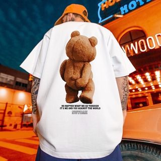 【在庫2点】半袖 Ｔシャツ オーバーサイズ ヒップホップ 白 ユニセックス XL(Tシャツ/カットソー(半袖/袖なし))