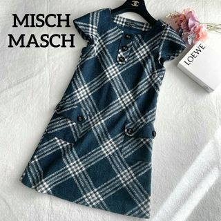 ミッシュマッシュ(MISCH MASCH)のMISCHMASCH ミッシュマッシュ　ワンピース　チェック柄　総柄　半袖　M(ひざ丈ワンピース)